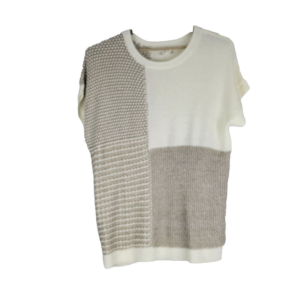 Perch by Blue Pepper Sweater Womens size 1X Beige Taupe Colorblock Knit NWOT